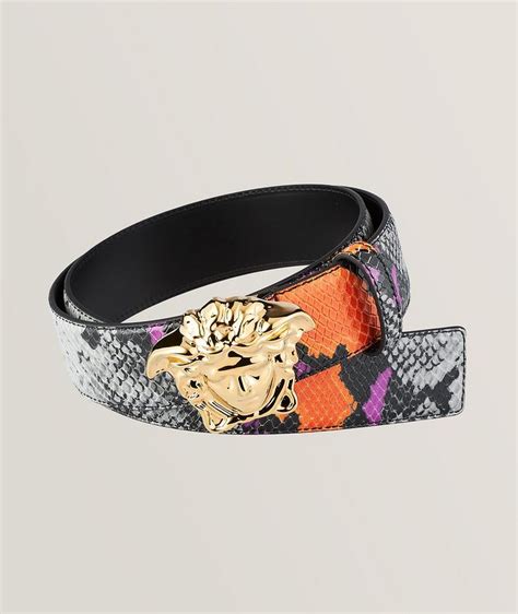 Versace Snake Skin Print Leather Belt 